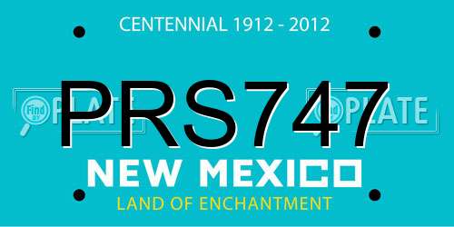 PRS747 New Mexico License Plate