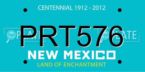PRT576 New Mexico License Plate