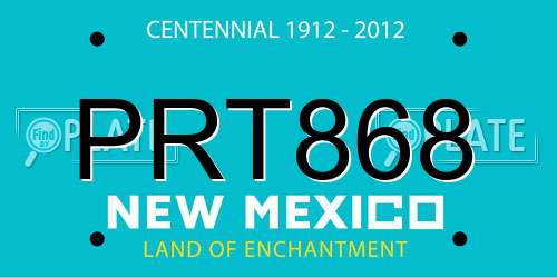 PRT868 New Mexico License Plate