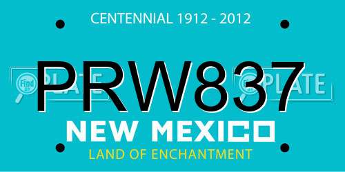 PRW837 New Mexico License Plate