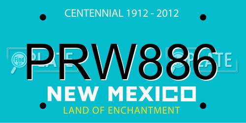 PRW886 New Mexico License Plate