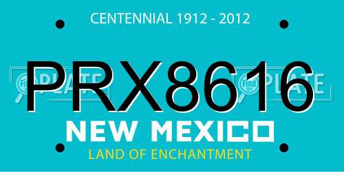 PRX8616 New Mexico License Plate