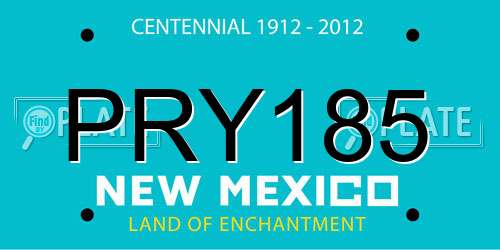 PRY185 New Mexico License Plate