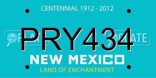 PRY434 New Mexico License Plate