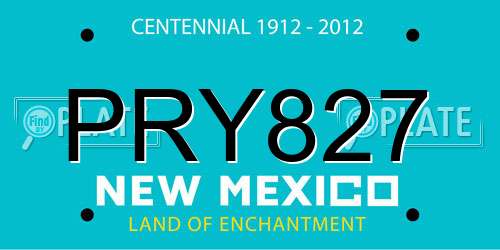 PRY827 New Mexico License Plate
