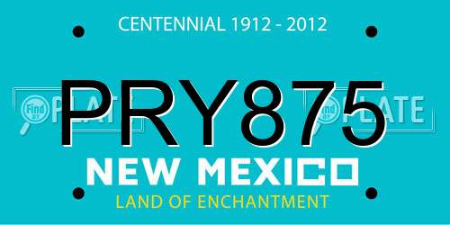 PRY875 New Mexico License Plate