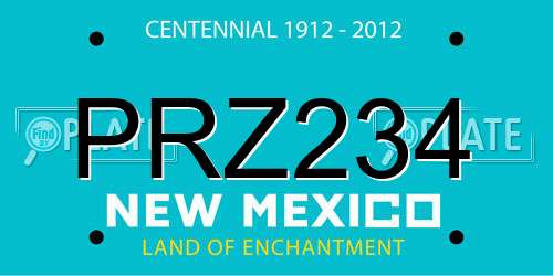 PRZ234 New Mexico License Plate