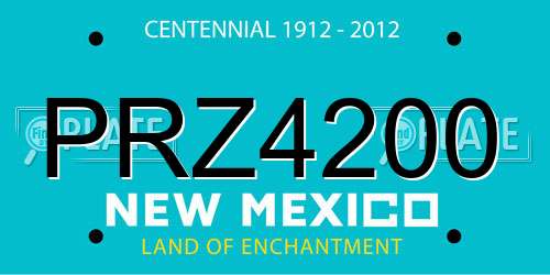 PRZ4200 New Mexico License Plate
