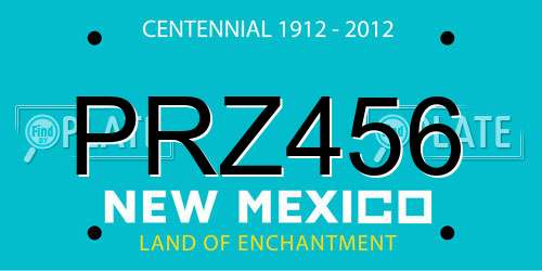 PRZ456 New Mexico License Plate