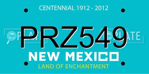 PRZ549 New Mexico License Plate