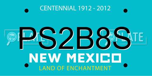 PS2B8S New Mexico License Plate