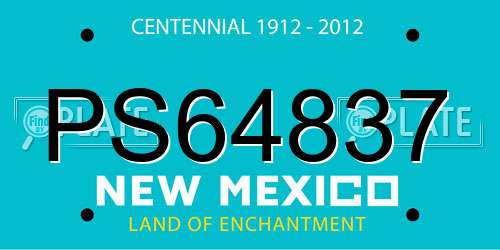 PS64837 New Mexico License Plate