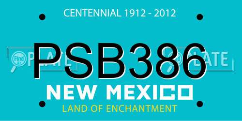 PSB386 New Mexico License Plate