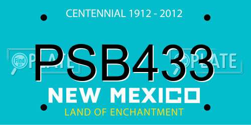 PSB433 New Mexico License Plate