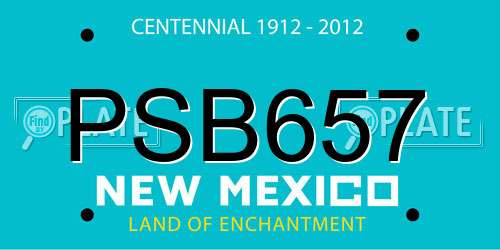 PSB657 New Mexico License Plate