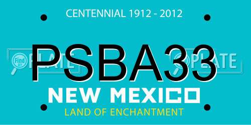 PSBA33 New Mexico License Plate