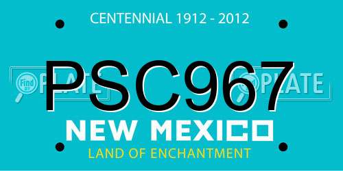 PSC967 New Mexico License Plate