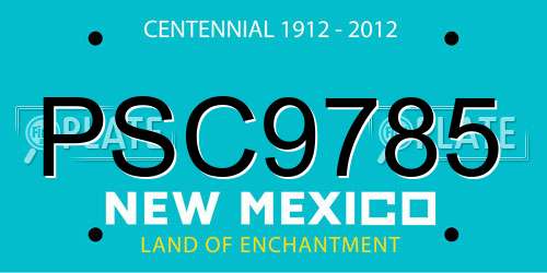 PSC9785 New Mexico License Plate