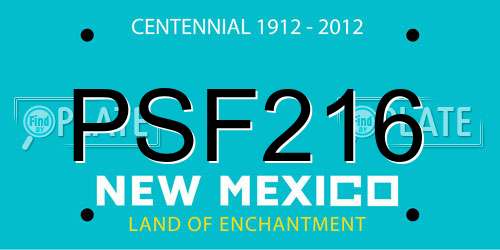 PSF216 New Mexico License Plate