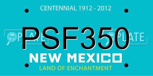 PSF350 New Mexico License Plate
