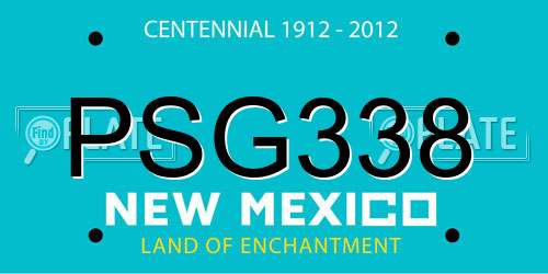 PSG338 New Mexico License Plate