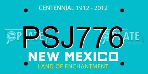 PSJ776 New Mexico License Plate