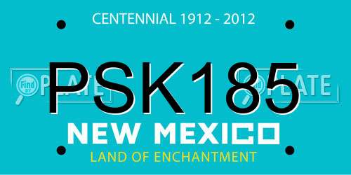 PSK185 New Mexico License Plate
