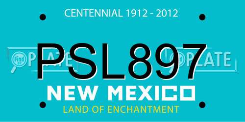 PSL897 New Mexico License Plate