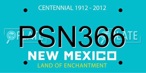 PSN366 New Mexico License Plate