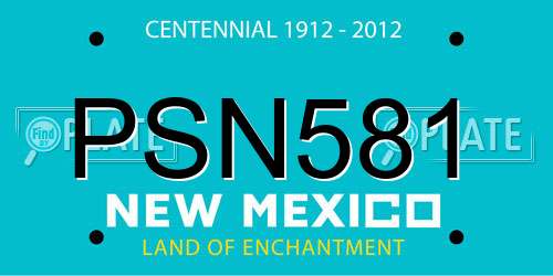 PSN581 New Mexico License Plate