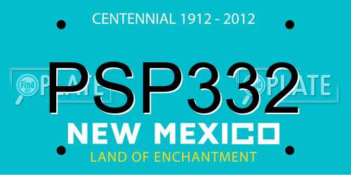 PSP332 New Mexico License Plate