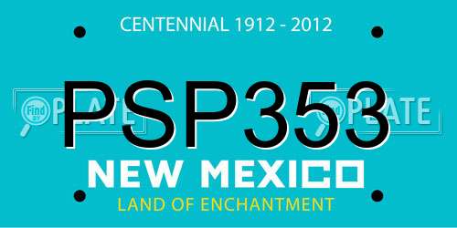 PSP353 New Mexico License Plate