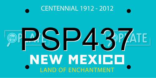 PSP437 New Mexico License Plate