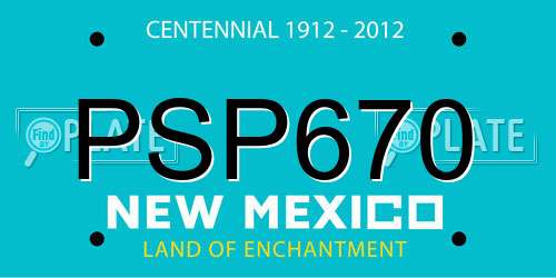 PSP670 New Mexico License Plate