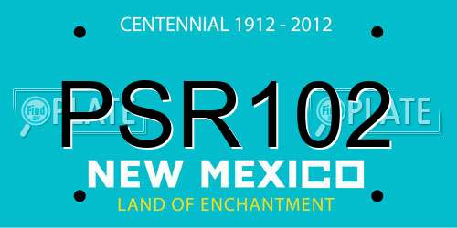 PSR102 New Mexico License Plate