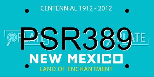 PSR389 New Mexico License Plate