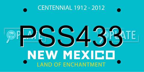 PSS433 New Mexico License Plate