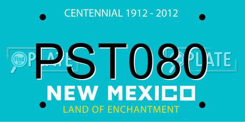 PST080 New Mexico License Plate