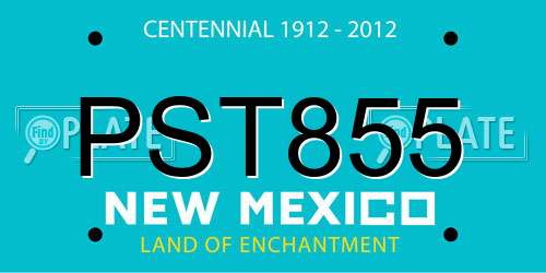 PST855 New Mexico License Plate