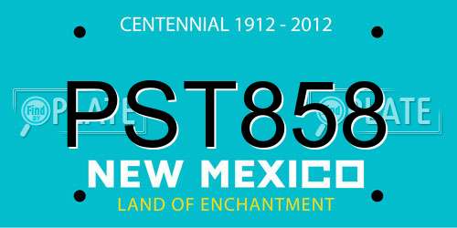 PST858 New Mexico License Plate