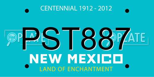 PST887 New Mexico License Plate