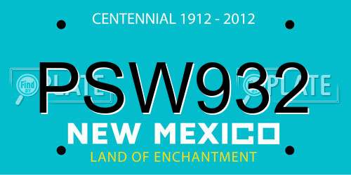 PSW932 New Mexico License Plate
