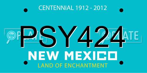 PSY424 New Mexico License Plate