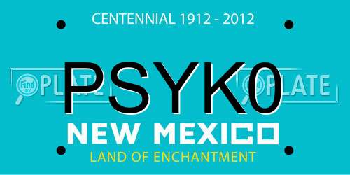 PSYK0 New Mexico License Plate