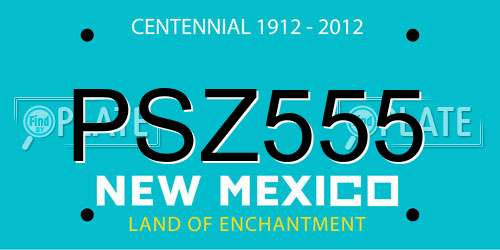 PSZ555 New Mexico License Plate