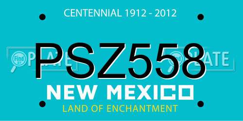 PSZ558 New Mexico License Plate