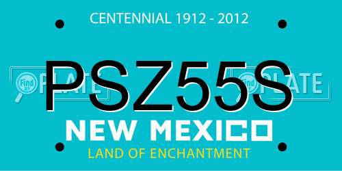 PSZ55S New Mexico License Plate