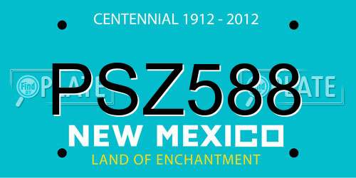 PSZ588 New Mexico License Plate