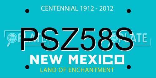 PSZ58S New Mexico License Plate