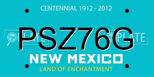 PSZ76G New Mexico License Plate
